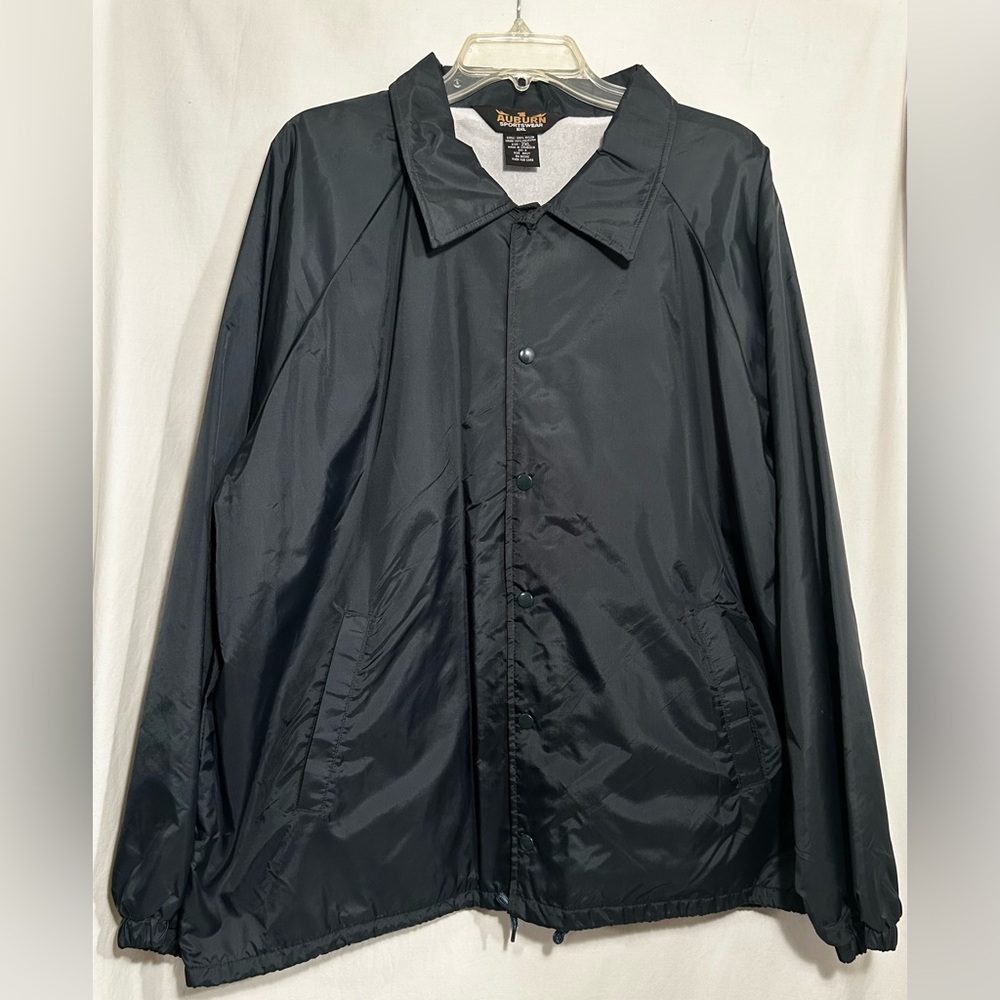 MENS 2XL XXL NAVY BLUE SNAP FRONT DRAWSTRING WAIST ELASTIC CUFFS WINDBREAKER